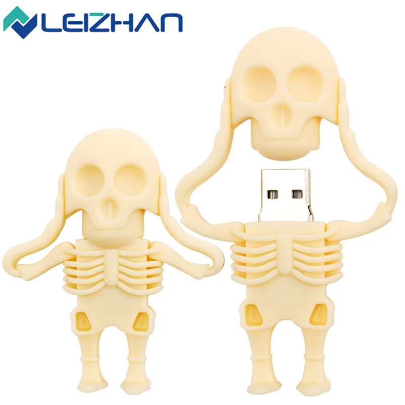 LEIZHAN Cartoon Skull USB Flash Drive 64GB 32GB 16GB 8GB Skeleton Pen Drive USB 2.0 Stroage Device Laptop Memory Thumb Stick
LEIZHAN Cartoon Skull USB Flash Drive 64GB 32GB 16GB 8GB Skeleton Pen Drive USB 2.0 Stroage Device Laptop Memory Thumb Stick