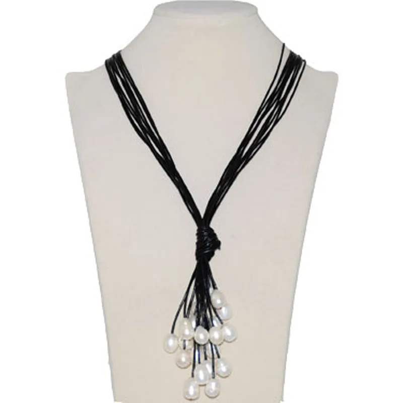 36 inches 10 Rows Natural Rice Shaped Freshwater Handmade Black Customized Pearl Leather Necklace
36 inches 10 Rows Natural Rice Shaped Freshwater Handmade Black Customized Pearl Leather Necklace