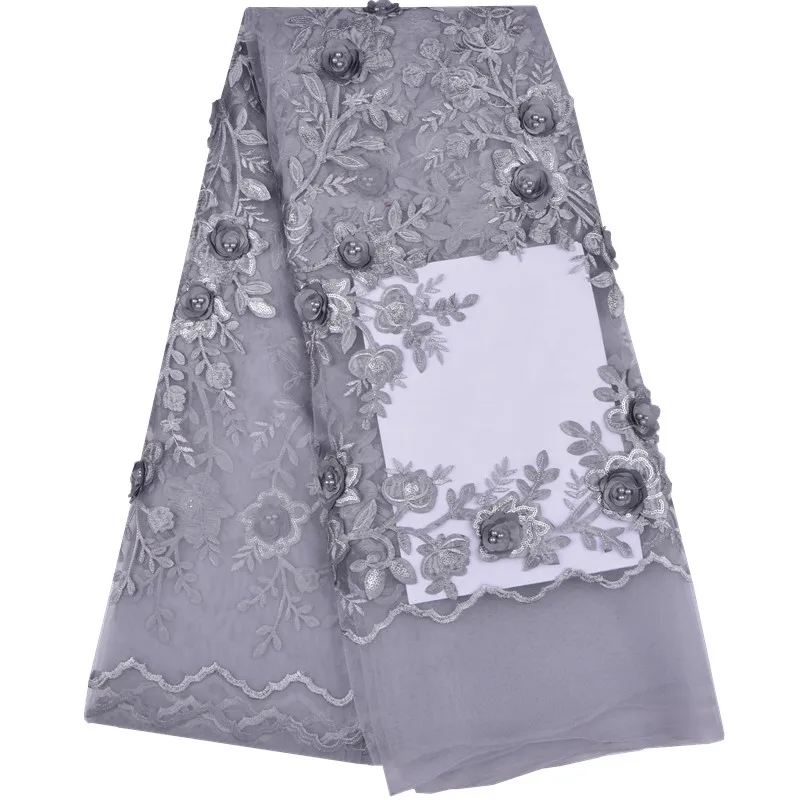 High Quality French Tulle Lace Fabric 3D Flower African Mesh Net Fabric with Beads Flowers for Wedding Dress 1285
High Quality French Tulle Lace Fabric 3D Flower African Mesh Net Fabric with Beads Flowers for Wedding Dress 1285