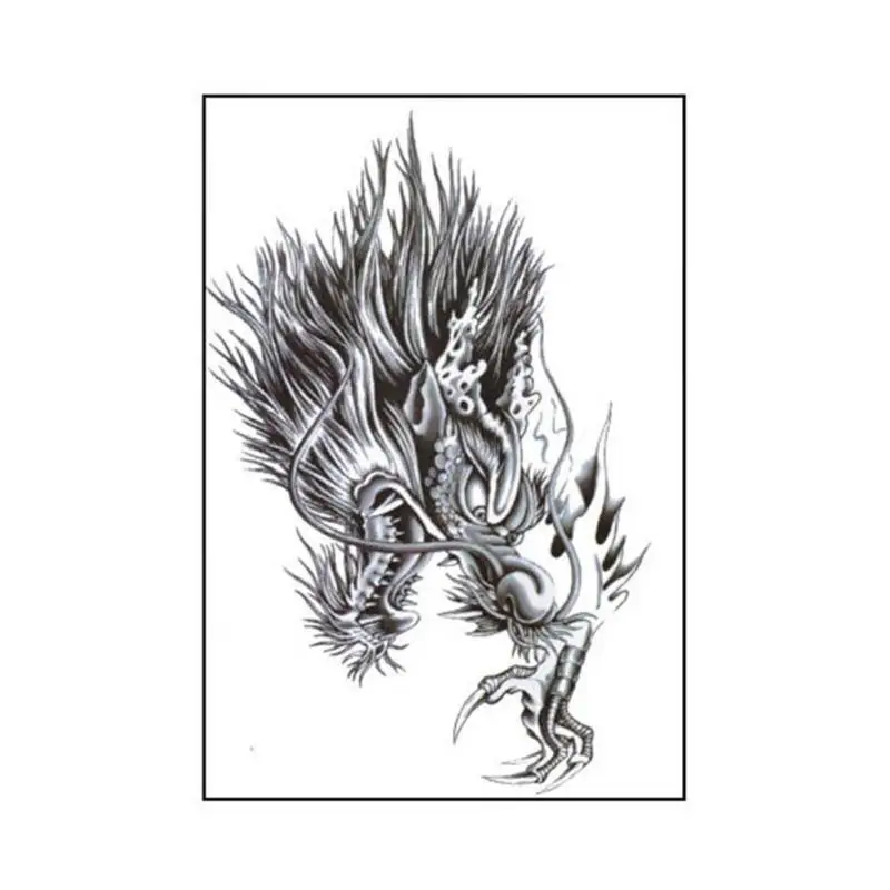 Dragon temporary tattoo large half shoulder arm fake transfer dragon stickers sexy men waterproof designs 21*28cm B3 | Красота и