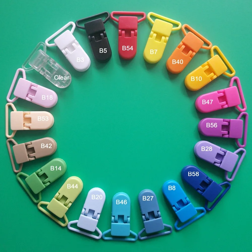 Пластиковые зажимы для соски пустышка 20 цветов 5 шт. 25 мм|suspender clips|plastic suspender