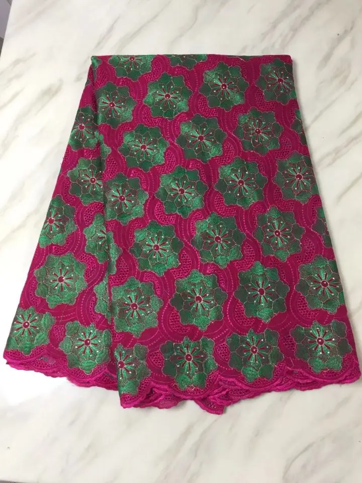 5 Yards/pc Beautiful fuchsia african cotton fabric with green flower swiss voile lace embroidery for clothes BC13-5
5 Yards/pc Beautiful fuchsia african cotton fabric with green flower swiss voile lace embroidery for clothes BC13-5