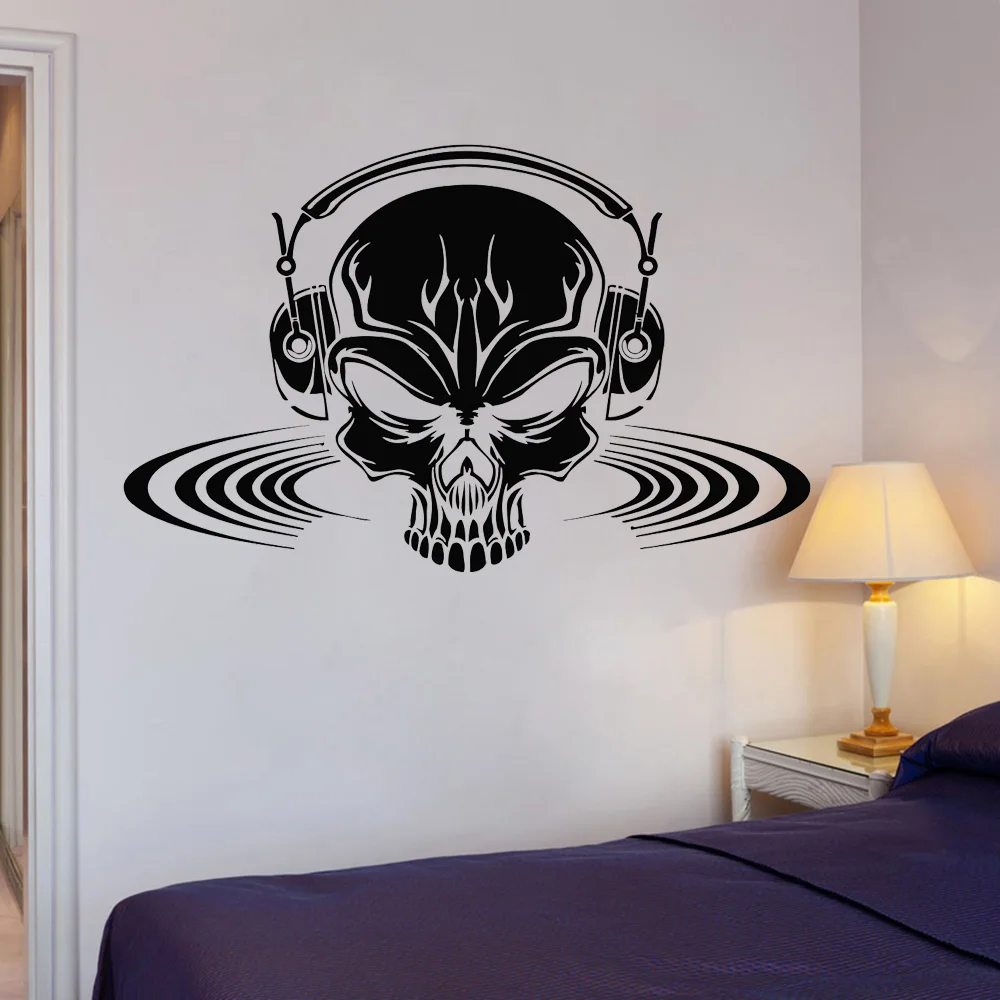 Wall Vinyl Decal Skull Music Headphones Scary Decor Creative Art Stickers Wallpaper Boys Room Bedroom Wall Poster Removable D716
Wall Vinyl Decal Skull Music Headphones Scary Decor Creative Art Stickers Wallpaper Boys Room Bedroom Wall Poster Removable D716