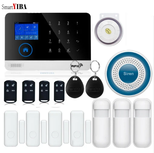 

SmartYIBA Touch Keypad WIFI Wireless 3G WCDMA Alarm System Home Burglar Alarm KIT Outdoor Video IP Camera Smoke Fire Sensors