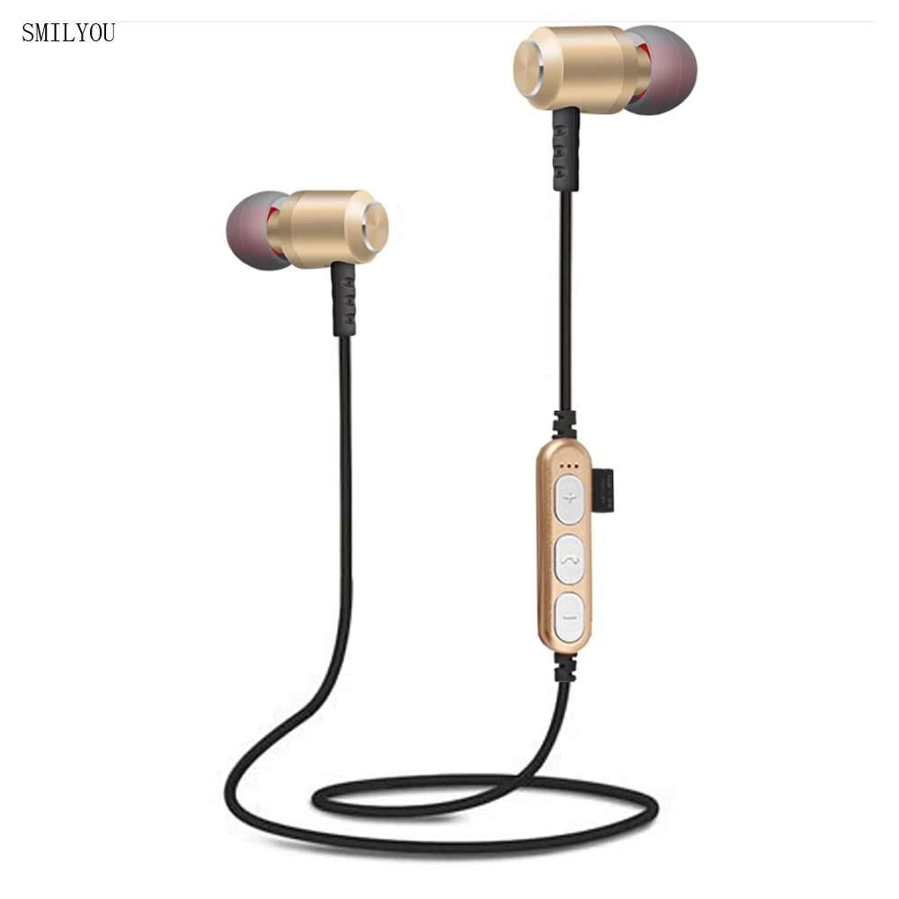 SMILYOU MS T15 беспроводные наушники Bluetooth спортивные металлическая гарнитура стерео