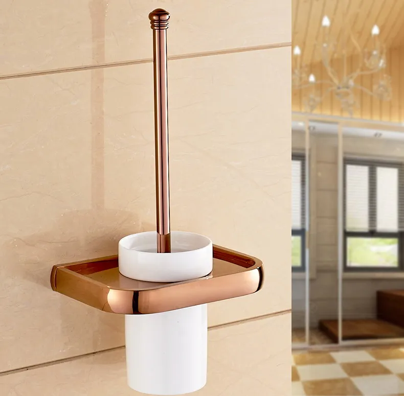Wall Mounted Luxury Rose Gold Brass Bathroom Toilet Brush Holder Set Bathroom Accessory Single Ceramic Cup mba869
Wall Mounted Luxury Rose Gold Brass Bathroom Toilet Brush Holder Set Bathroom Accessory Single Ceramic Cup mba869