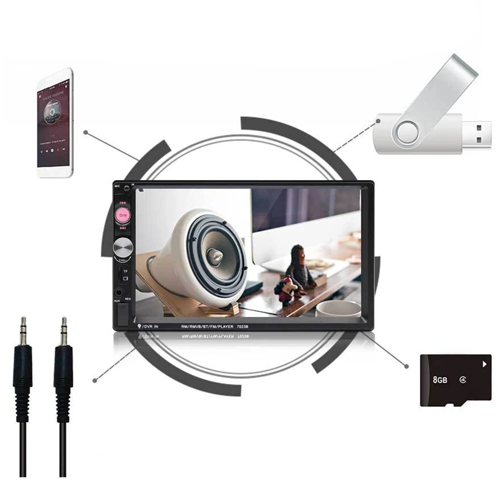 Car Rear View Camera Multimedia Audio Player Stereo Radio 7 Inch Touch Screen HD MP5 Player Support Bluetooth Camera FM
Car Rear View Camera Multimedia Audio Player Stereo Radio 7 Inch Touch Screen HD MP5 Player Support Bluetooth Camera FM