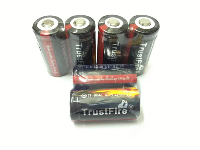 

18pcs/lot TrustFire Full Capacity 880mAh 16340 CR123A 3.7V Rechargeable Lithium Protected Battery with PCB For LED Flashlights