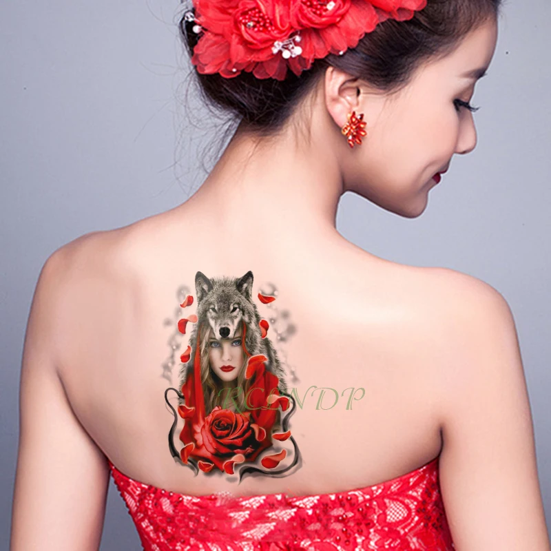 Waterproof Temporary Tattoo Sticker Cool wolf Rose fake tatto flash tatoo tatouage temporaire big size for girl women men
Waterproof Temporary Tattoo Sticker Cool wolf Rose fake tatto flash tatoo tatouage temporaire big size for girl women men