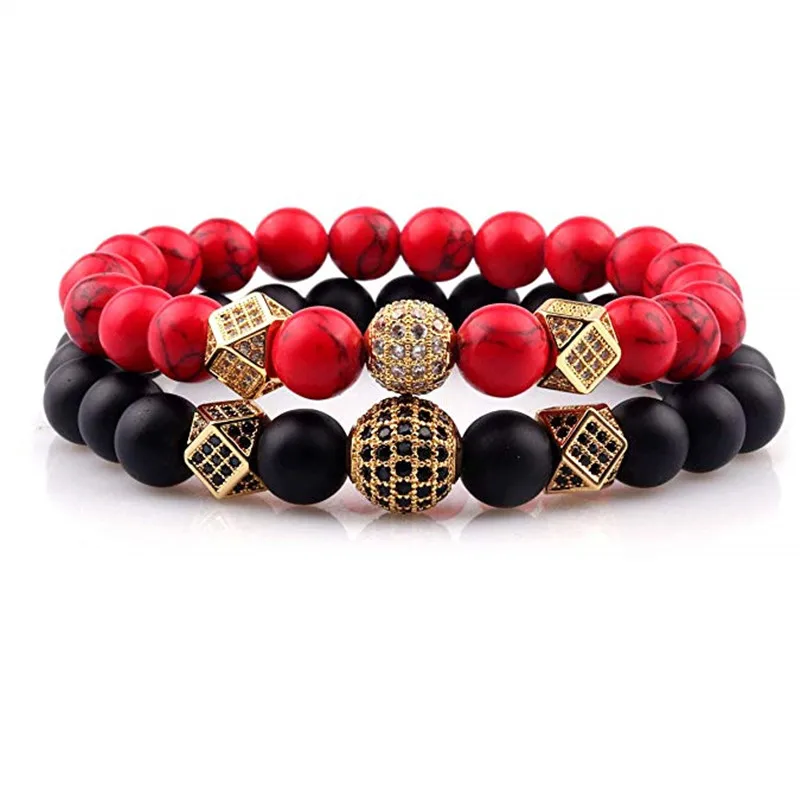 New Design 2pc/sets Natural Stone Bracelet Men Micro Pave CZ 8m Disco Ball Charms Bracelets for Women Men Jewelry
New Design 2pc/sets Natural Stone Bracelet Men Micro Pave CZ 8m Disco Ball Charms Bracelets for Women Men Jewelry