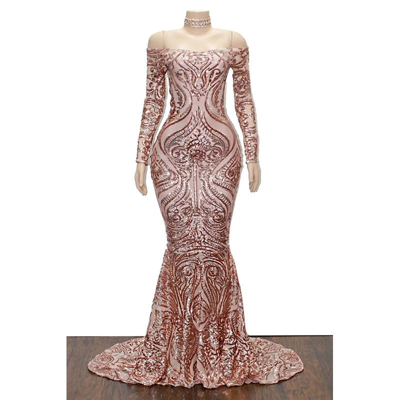 Elegant Long Sleeve Mermaid Prom Dresses 2019 New Sequine Floor Length Off The Shoulder Formal Evening Party Gowns
Elegant Long Sleeve Mermaid Prom Dresses 2019 New Sequine Floor Length Off The Shoulder Formal Evening Party Gowns