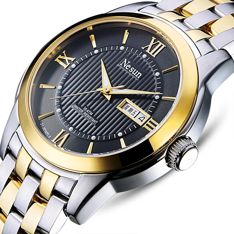 NESUN Luxury Brand Japan MIYOTA Automatic Mechanical Men's Watches Sapphire 100M Waterproof Dual Calendar Luminous Clock N9201-2
NESUN Luxury Brand Japan MIYOTA Automatic Mechanical Men's Watches Sapphire 100M Waterproof Dual Calendar Luminous Clock N9201-2