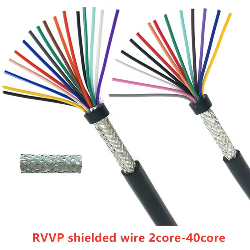 5 м 22AWG 20AWG 18AWG 10/12/14/16/20 ядер экранированный кабель 5 метров Чистая медь RVVP экранированный провод контрольный кабель UL2464 сигнальный провод