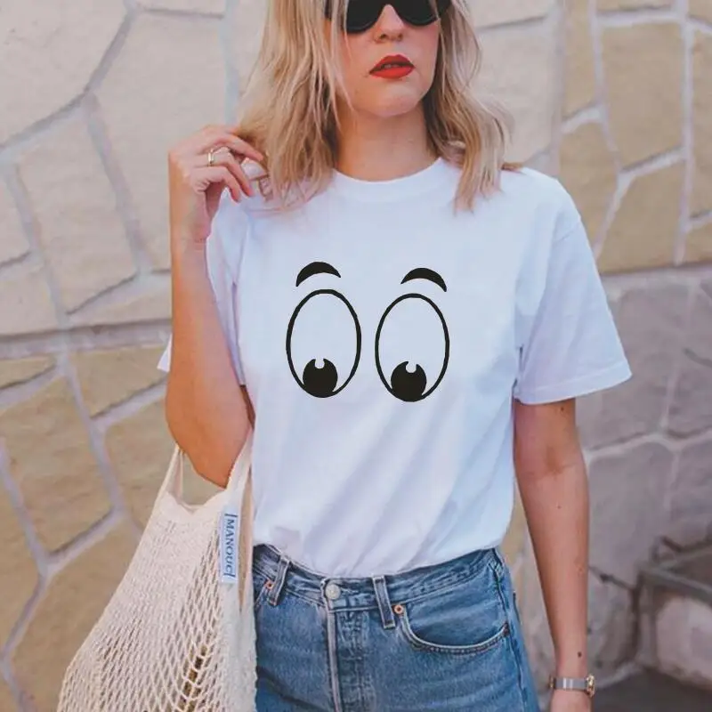 Fashion Big Eye Printing T Shirt Women Tops Short Sleeve Casual Shirt Tee Shirt Femme Hipster Funny Women Tshirt Camiseta Mujer
Fashion Big Eye Printing T Shirt Women Tops Short Sleeve Casual Shirt Tee Shirt Femme Hipster Funny Women Tshirt Camiseta Mujer