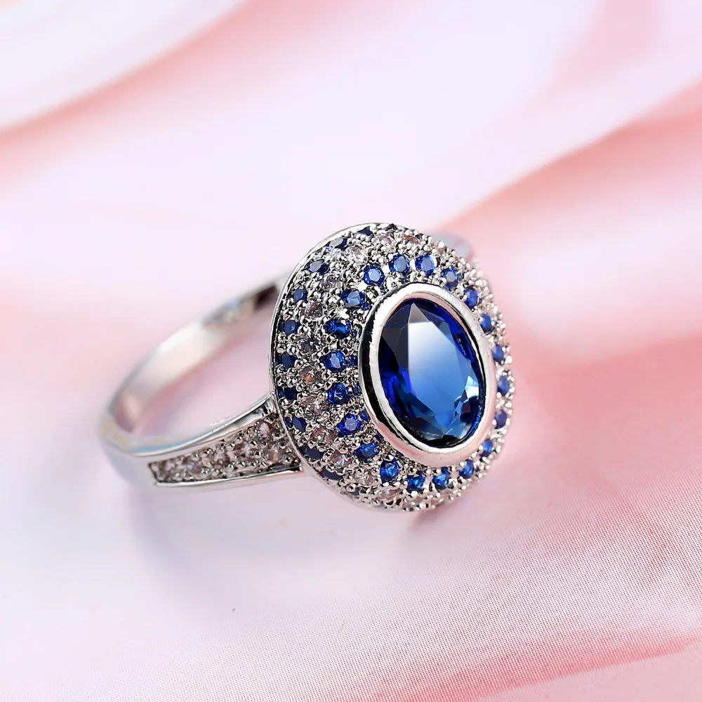 Prong setting Blue Zircon Halo Ring White Gold Filled Sparkling Wedding Womens Ring Gift
Prong setting Blue Zircon Halo Ring White Gold Filled Sparkling Wedding Womens Ring Gift