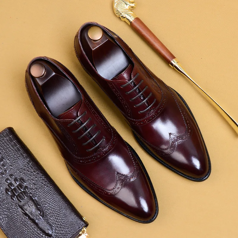 2019 New Spring and Summer Business Luxury Men's Leather Wedding Shoes Black Genuine Leather Oxford Brouge Shoes
2019 New Spring and Summer Business Luxury Men's Leather Wedding Shoes Black Genuine Leather Oxford Brouge Shoes