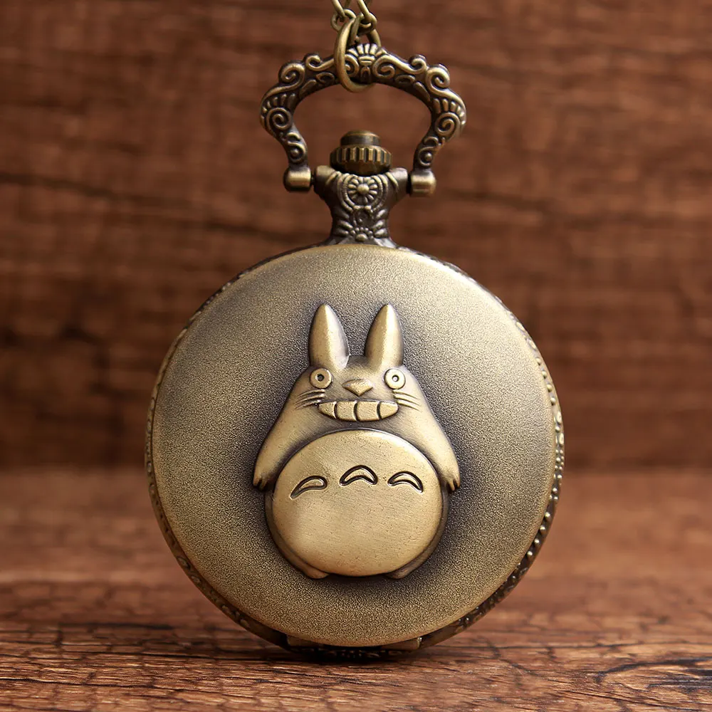 

Anime Animated Totoro Pocket Fob Watch Chains Necklace Retro Quartz Pocket Watches Pendant For Kids Gifts Relogio De Bolso Relo