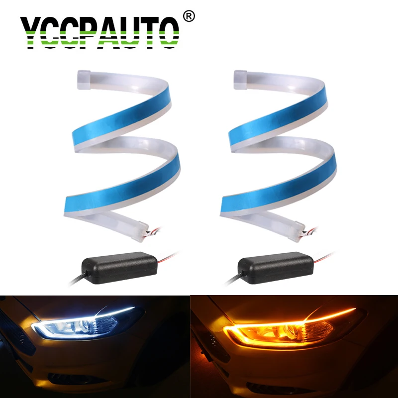 2Pcs Waterproof Flexible led DRL Daytime Running Light Flowing Turn Signal Lights Car LED Strip Dual Color 30cm 45cm 60cm 12V
2Pcs Waterproof Flexible led DRL Daytime Running Light Flowing Turn Signal Lights Car LED Strip Dual Color 30cm 45cm 60cm 12V