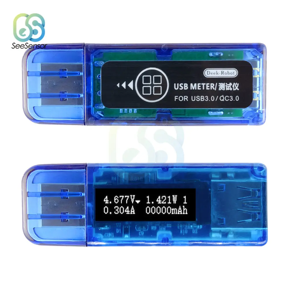 

0.91 inch 3.7V-13V 3A OLED Screen USB Detector Voltmeter Charger Capacity Power Current Voltage Detector Tester Meter