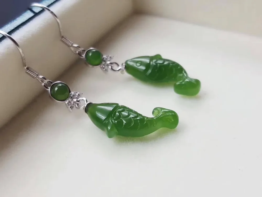 boutique jewelry Natural hetian jade pendant, 925 silver jewelry wholesale natural Hetian jade fish earring
boutique jewelry Natural hetian jade pendant, 925 silver jewelry wholesale natural Hetian jade fish earring