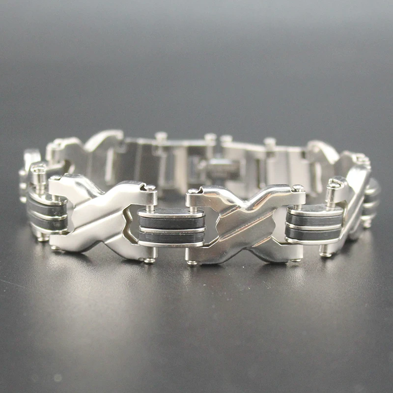 Hapiship New Product Bracelet Men Fashion Stainless Steel Silicone Cool Design Women Bracelets Bangles Famous Brand GJ022 | Украшения и