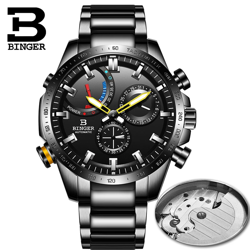 Switzerland BINGER Watch Men Automatic Mechanical Luxury Brand Men Watches Waterproof relogio masculino reloj clocks full steel
Switzerland BINGER Watch Men Automatic Mechanical Luxury Brand Men Watches Waterproof relogio masculino reloj clocks full steel
