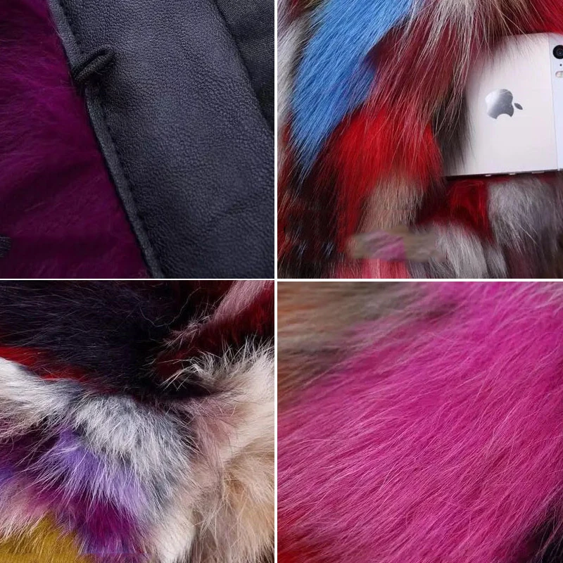 Rainbow Colorful Real Fox Fur Warm Jackets Women O neck 3/4 Sleeve Short Design Natural Fur Coats Outerwear for Autumn Winter
Rainbow Colorful Real Fox Fur Warm Jackets Women O neck 3/4 Sleeve Short Design Natural Fur Coats Outerwear for Autumn Winter