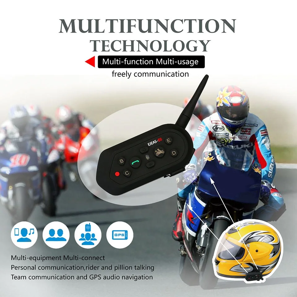 E6 Helmet Intercom 6 Riders 1200M Motorcycle Bluetooth Intercom Headset Walkie Talkie Helmet BT Interphone helmet bluetooth
E6 Helmet Intercom 6 Riders 1200M Motorcycle Bluetooth Intercom Headset Walkie Talkie Helmet BT Interphone helmet bluetooth