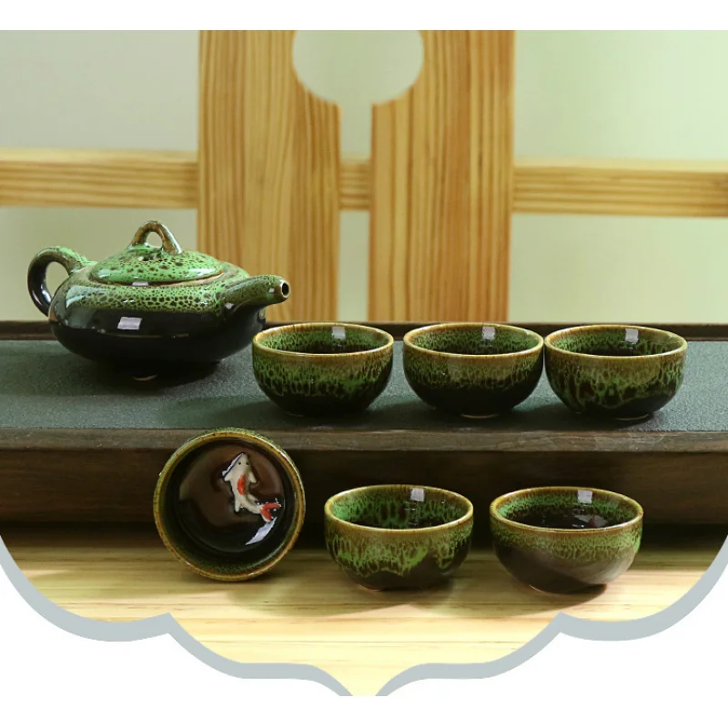 New Traditional Exquisite Ceramic Teapot Fish Pattern Tea Cup Porcelain Chinese Kung Fu Tea Set for Wedding Drinkware Gift
New Traditional Exquisite Ceramic Teapot Fish Pattern Tea Cup Porcelain Chinese Kung Fu Tea Set for Wedding Drinkware Gift