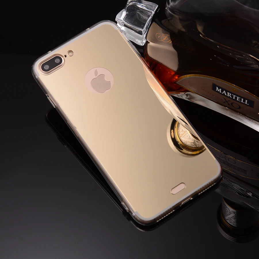 Fundas для Apple iPhone 7 Plus зеркальный чехол из мягкого ТПУ задняя сотового телефона