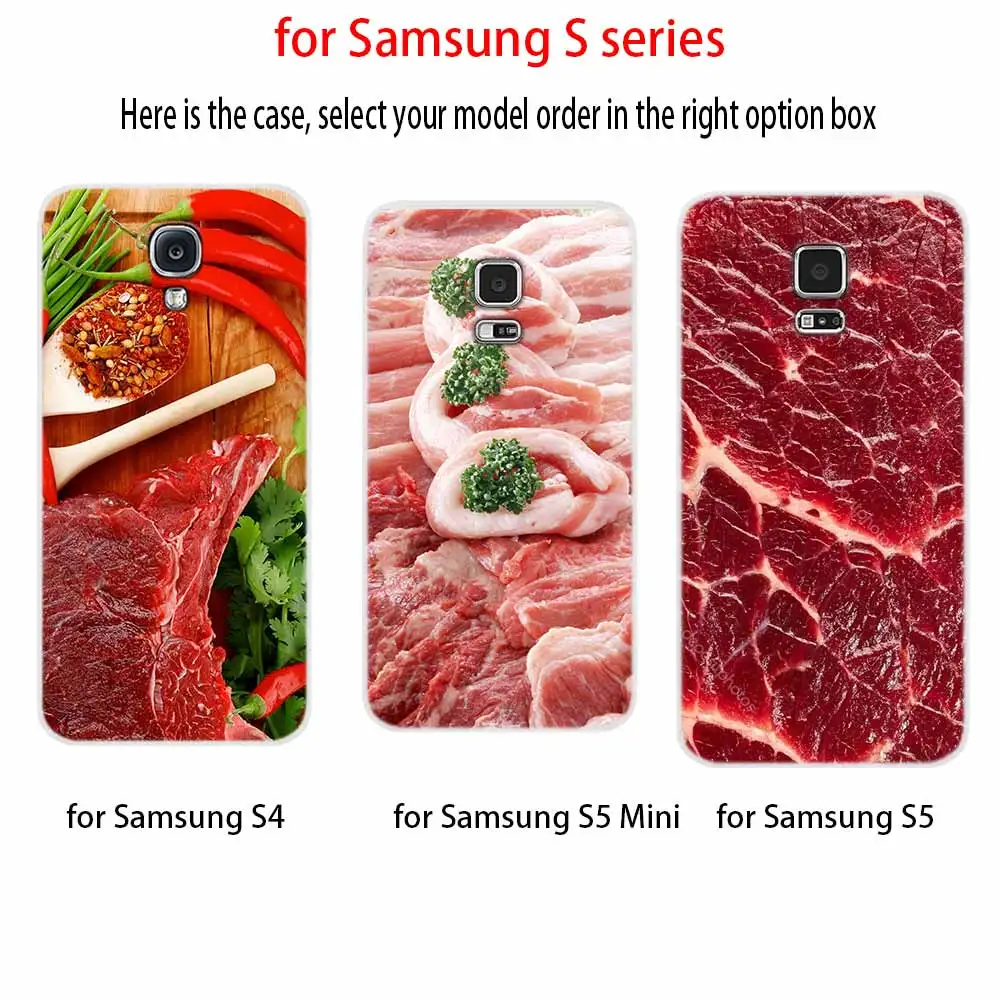 Свежего мяса на белая пластина Мягкая обложка для Samsung Galaxy S7 край S8 S9 S10 S11 S20 S21 рlus
