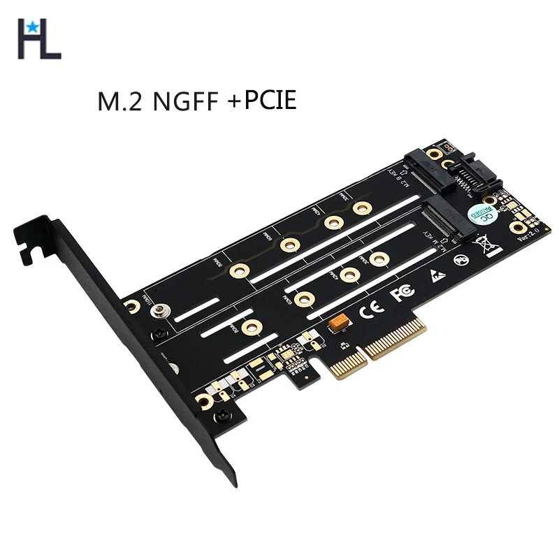 M.2 SSD to pcie 4X SATA3 riser card pci-e adapter converter PCI Express 4x Slot M Key B Key dual interface card high-speed
M.2 SSD to pcie 4X SATA3 riser card pci-e adapter converter PCI Express 4x Slot M Key B Key dual interface card high-speed