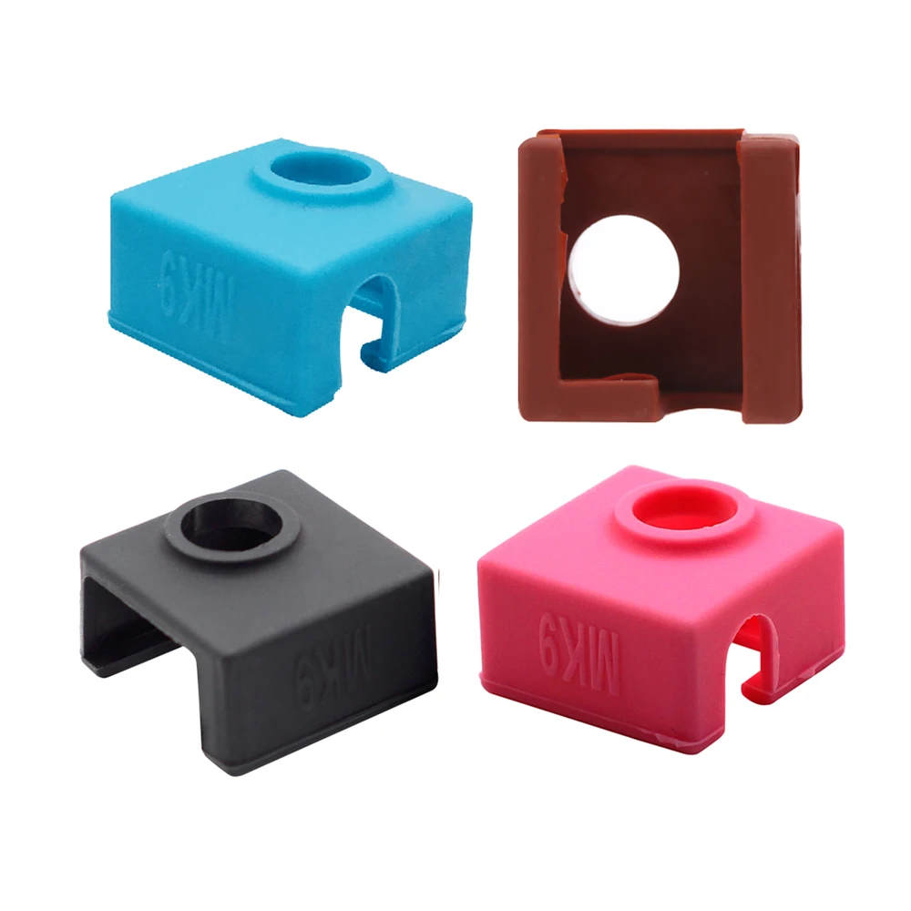Фото Цвет MK9 силиконовые носки для репликатора Anet Creality Wanhao Prusa i3 Reprap MK7/MK8/MK9 Горячий