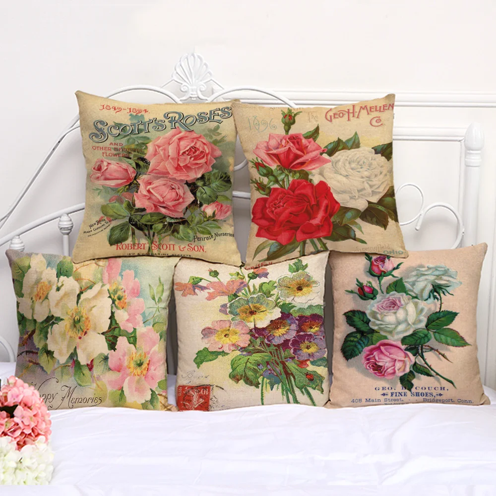 Decorative Pillow Cushion Case Vintage Flower Rose Print Pillowcase 17.5 Inch Cotton Linen Chair Seat Throw Pillow Cover P1079
Decorative Pillow Cushion Case Vintage Flower Rose Print Pillowcase 17.5 Inch Cotton Linen Chair Seat Throw Pillow Cover P1079