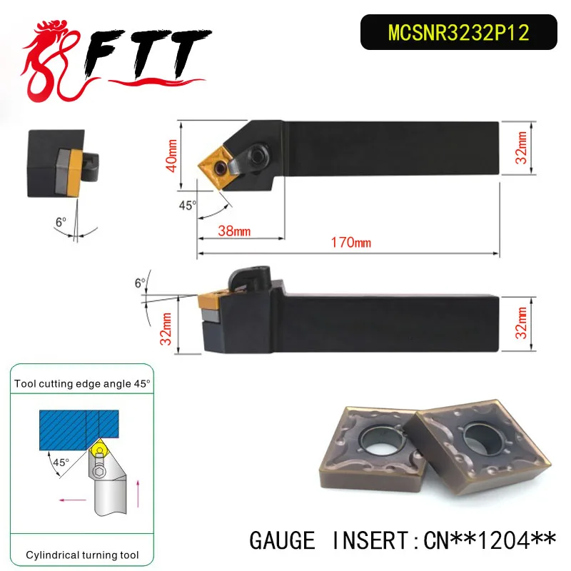 MCSNR3232P12 45 Degrees External Turning Tool Holder For CNMG120408 CNMG120404 Used on CNC Lathe Machine
MCSNR3232P12 45 Degrees External Turning Tool Holder For CNMG120408 CNMG120404 Used on CNC Lathe Machine