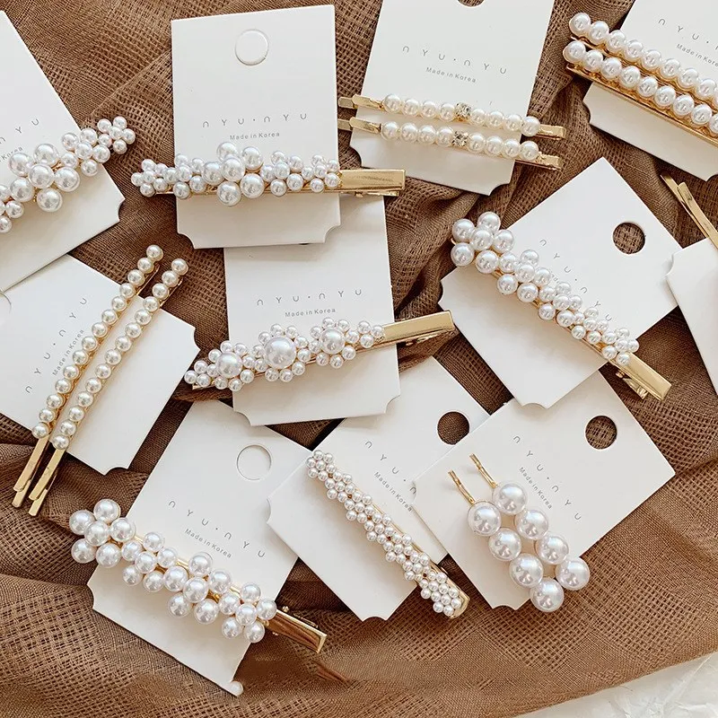 Fashion Women Beautiful pearl flower hairpin Retro word clip bangs clip Korean net red edge clip Barrette Girls hair accessories 
Fashion Women Beautiful pearl flower hairpin Retro word clip bangs clip Korean net red edge clip Barrette Girls hair accessories