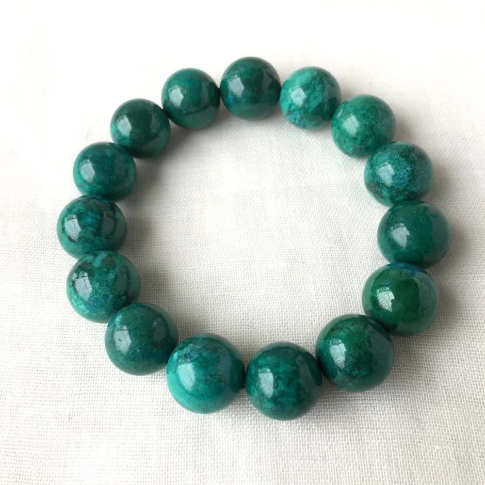 High Quality Real Natural Genuine Blue Green Chrysocolla Stretch Finish Men's Bracelet Round Big beads 14mm 05198
High Quality Real Natural Genuine Blue Green Chrysocolla Stretch Finish Men's Bracelet Round Big beads 14mm 05198