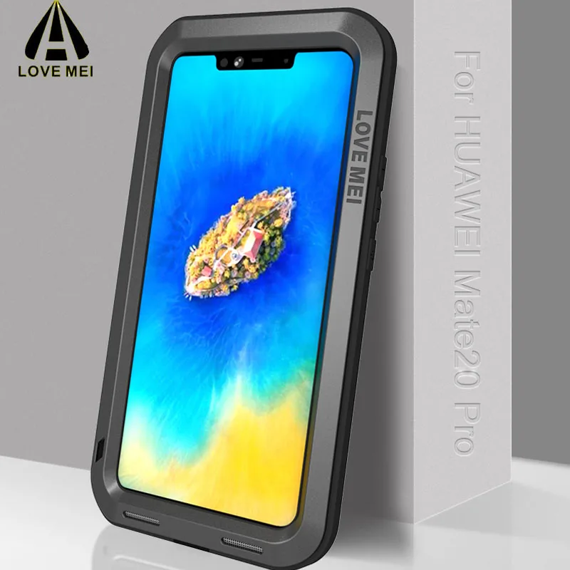 Мощный металлический чехол LOVEMEI для Huawei Mate 20 Pro Armor Life водонепроницаемый