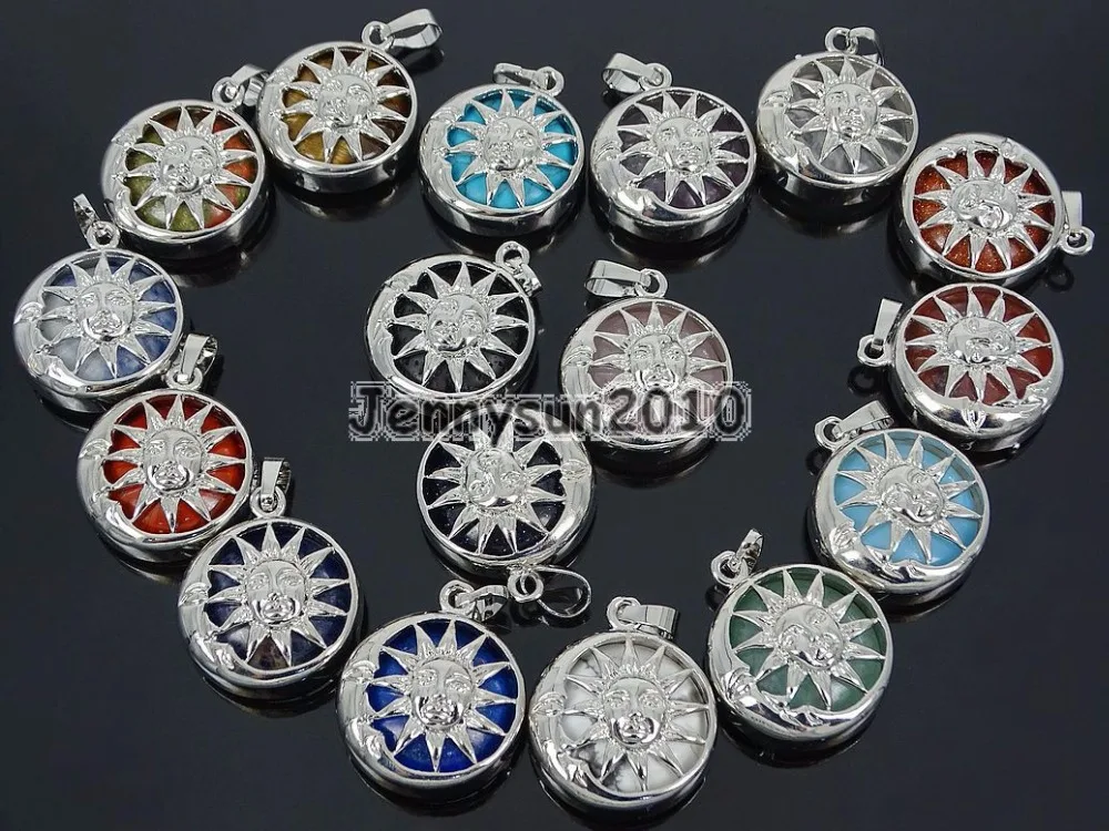 Natural Gems Stone Sun Reiki Chakra Healing Pendant Charm Beads Silver Plated Healing Jewelry Design 10Pcs/Pack
Natural Gems Stone Sun Reiki Chakra Healing Pendant Charm Beads Silver Plated Healing Jewelry Design 10Pcs/Pack