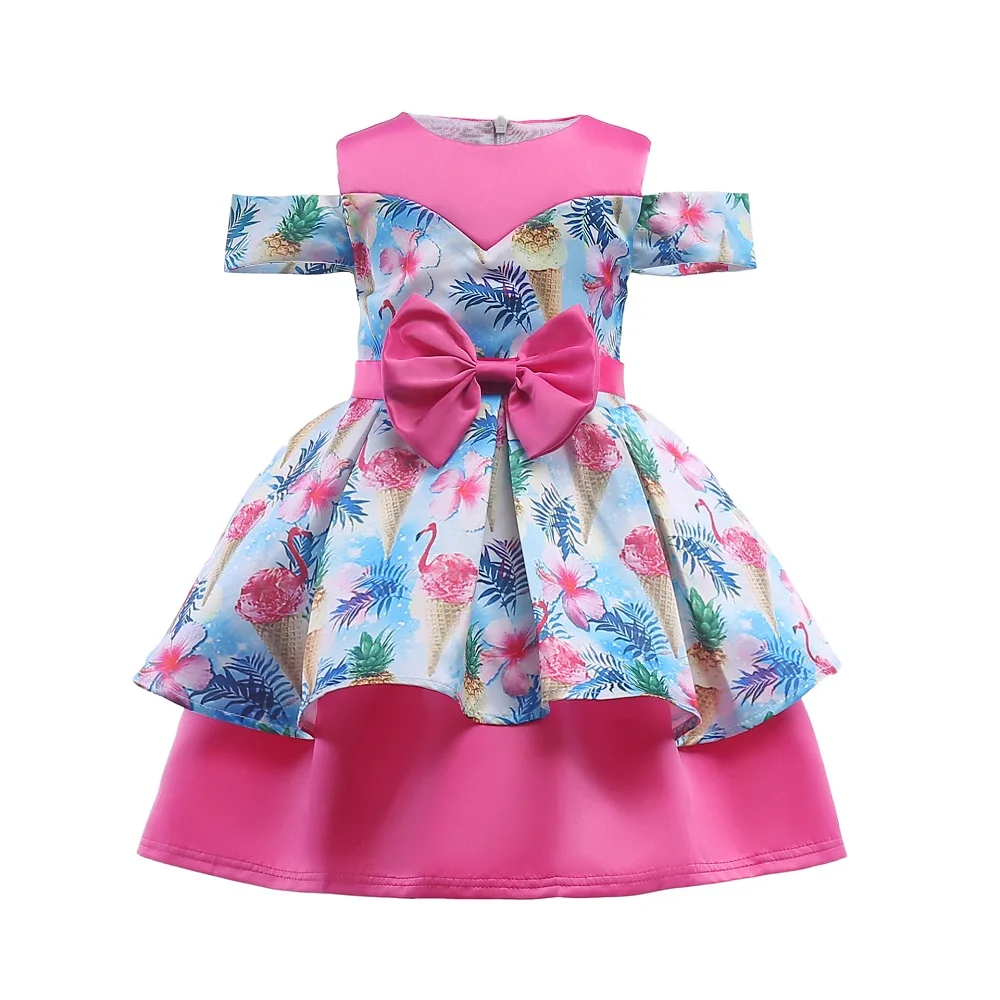 Платье для маленьких девочек лето 2020 Платья с цветочным принтом вечерние платье