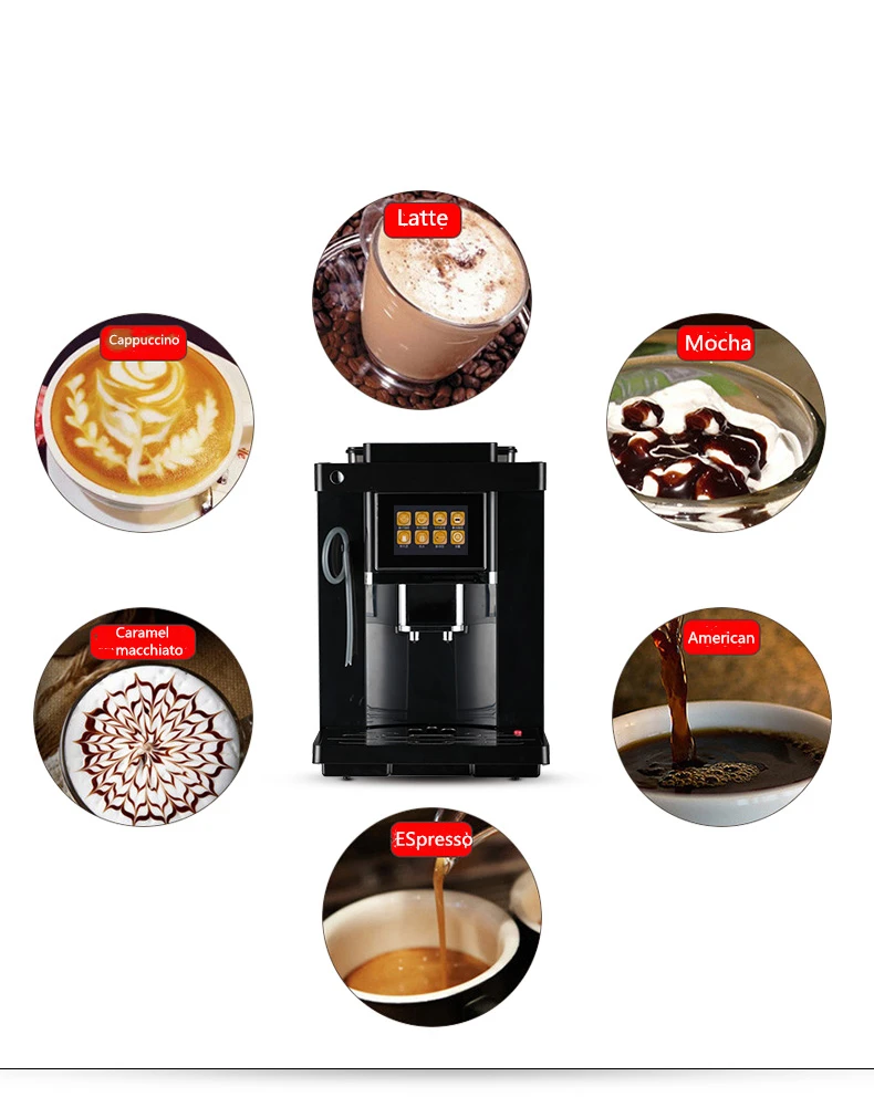 CLT-Q007 Touch Screen Intelligent Barista Coffee Machine Full Automatic Italian espresso one touch Capuccino Latte Espresso
CLT-Q007 Touch Screen Intelligent Barista Coffee Machine Full Automatic Italian espresso one touch Capuccino Latte Espresso