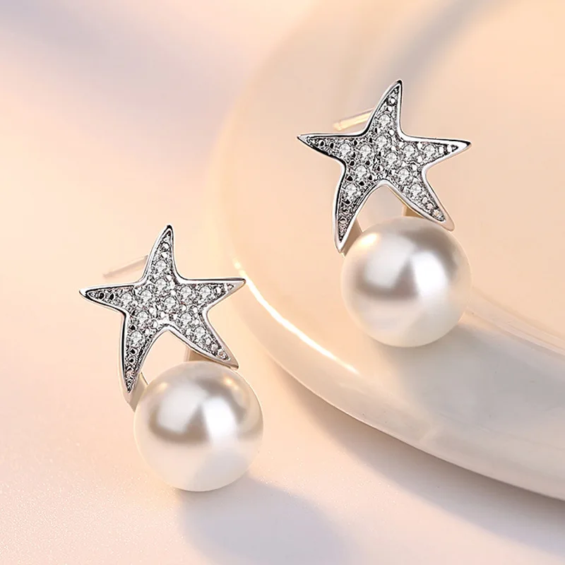 100% 925 sterling silver fashion staryu pearl ladies`stud earrings women jewelry female gift drop shipping cheap
100% 925 sterling silver fashion staryu pearl ladies`stud earrings women jewelry female gift drop shipping cheap