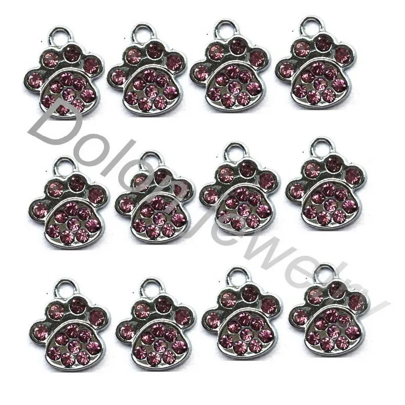 20pcs Nickle Size Rhinestone Crystal Alloy Paw Charms For DIY Puppy Print Lover Bracelets Necklaces Jewelry Accessories
20pcs Nickle Size Rhinestone Crystal Alloy Paw Charms For DIY Puppy Print Lover Bracelets Necklaces Jewelry Accessories