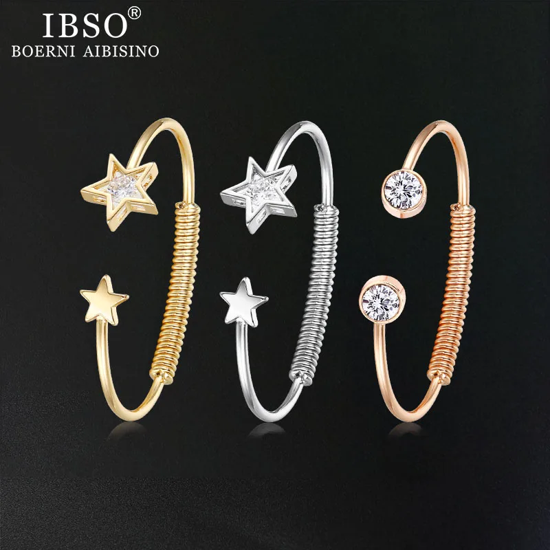 IBSO розовое золото женский браслет на руку Женские Ювелирные изделия медный для