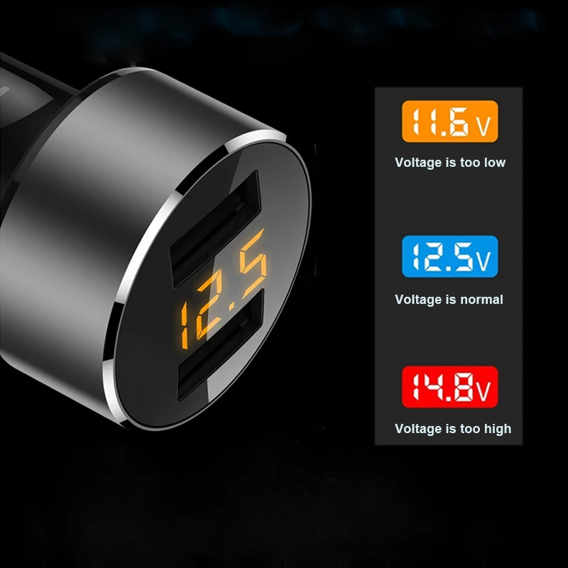 Universal 3.6A 2 Port Auto Cigarette Lighter Socket Car USB Charger LCD Display Car Charger Power Adapter With Voltage Charging
Universal 3.6A 2 Port Auto Cigarette Lighter Socket Car USB Charger LCD Display Car Charger Power Adapter With Voltage Charging