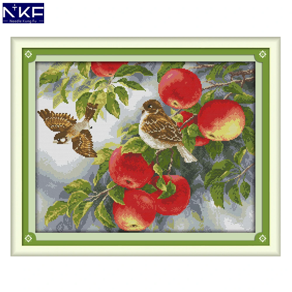 NKF Birds and Apples Animal Cross Stitch Set Handmade Craft Needlework Cross-Stitch Embroidery Kit Cross Stitch for Home Decor
NKF Birds and Apples Animal Cross Stitch Set Handmade Craft Needlework Cross-Stitch Embroidery Kit Cross Stitch for Home Decor