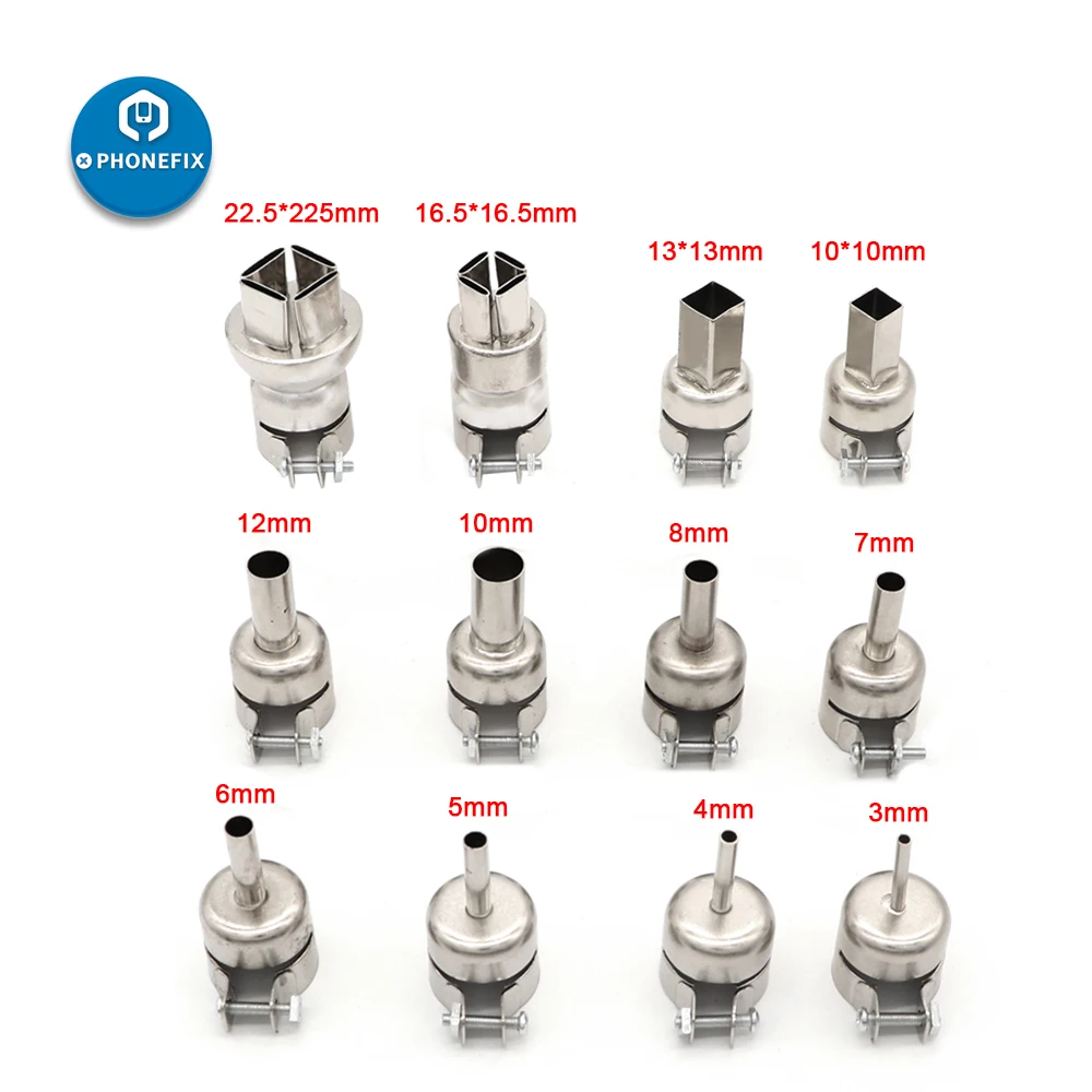 12pcs 850 Series Universal Heat Nozzle Soldering Station Hot Air Stations Gun Welding Nozzles Motherboard Repair
12pcs 850 Series Universal Heat Nozzle Soldering Station Hot Air Stations Gun Welding Nozzles Motherboard Repair