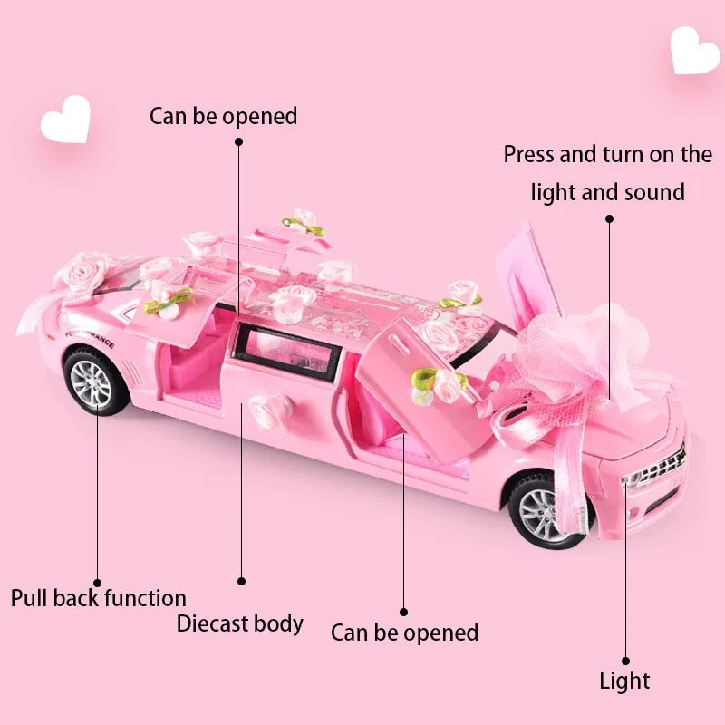 1:32 Model Wedding Extended Car Diecast Metal Alloy Simulation Pull Back Cars Lights Toys Vehicles For Kids Gifts For Children
1:32 Model Wedding Extended Car Diecast Metal Alloy Simulation Pull Back Cars Lights Toys Vehicles For Kids Gifts For Children
