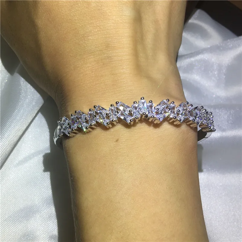 Fashion Baguette Promise Bangle 5A Zircon cz White Gold Filled Engagement Wedding Bangles Bracelets for women Bridal Jewelry
Fashion Baguette Promise Bangle 5A Zircon cz White Gold Filled Engagement Wedding Bangles Bracelets for women Bridal Jewelry