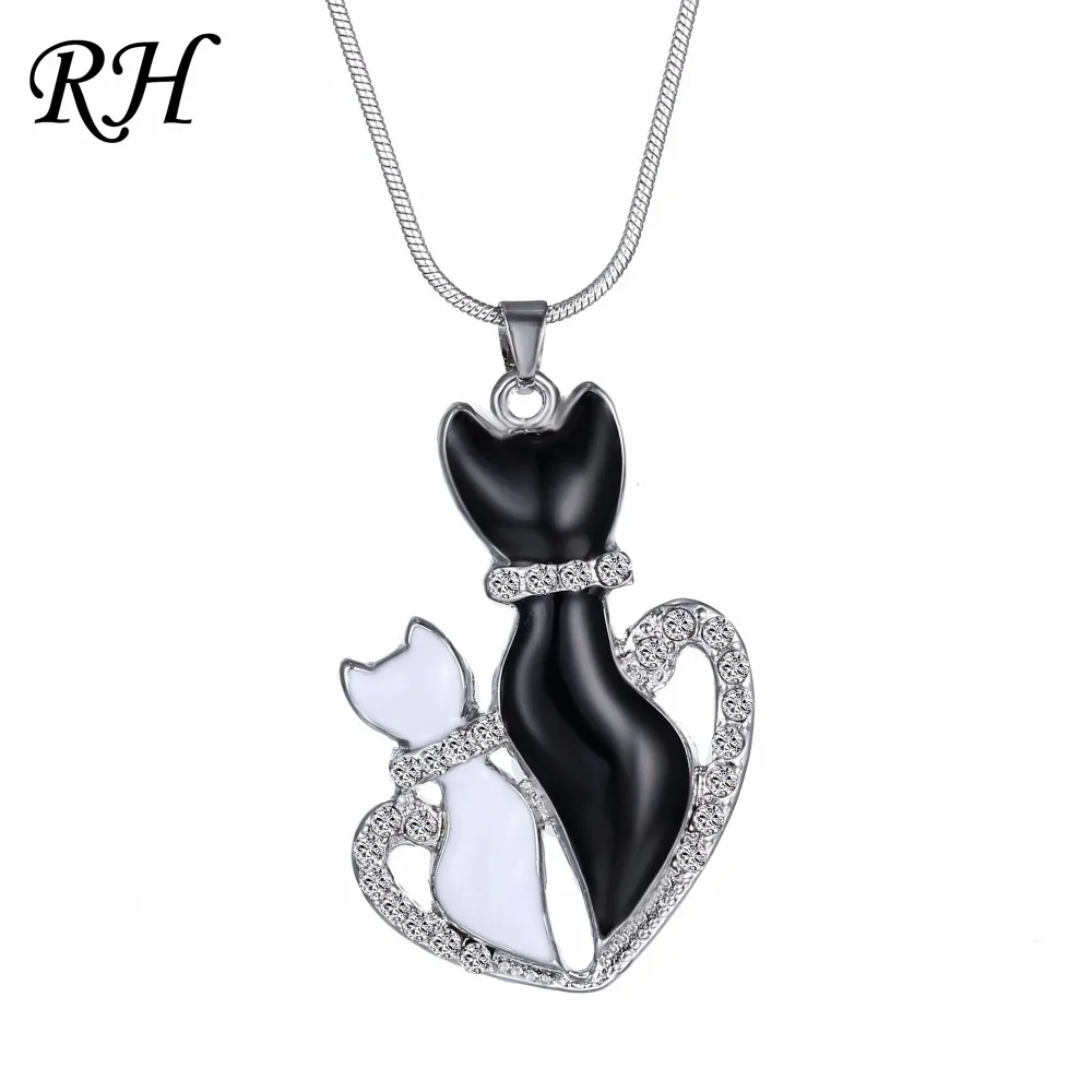 Enamel Metal Black White Couple Cat Necklace Women Animal Necklace Pendant Lovers Gift Heart Mom And Kids Mother Gift Jewelry
Enamel Metal Black White Couple Cat Necklace Women Animal Necklace Pendant Lovers Gift Heart Mom And Kids Mother Gift Jewelry